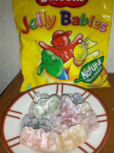 Jelly Babies on a plate.