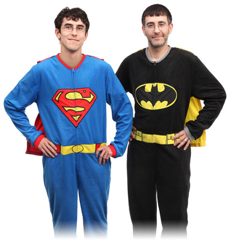 superhero union suit fleece pajamas